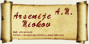 Arsenije Miokov vizit kartica